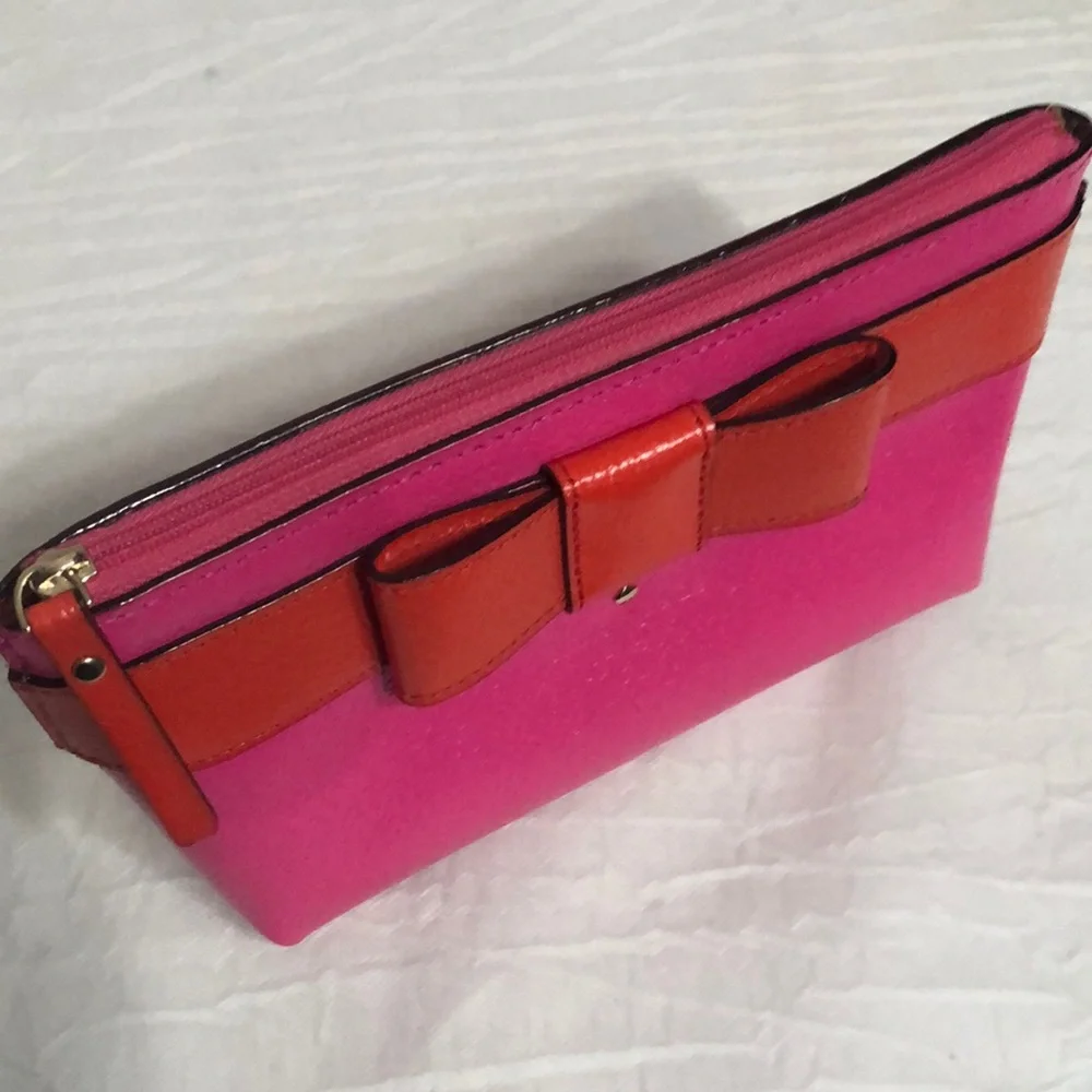 kate spade Pink & Red Bow Accent Wristlet Pouch